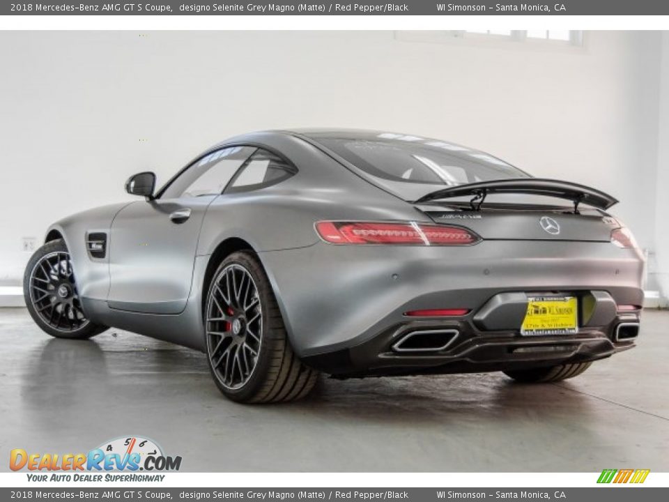 2018 Mercedes-Benz AMG GT S Coupe designo Selenite Grey Magno (Matte) / Red Pepper/Black Photo #10