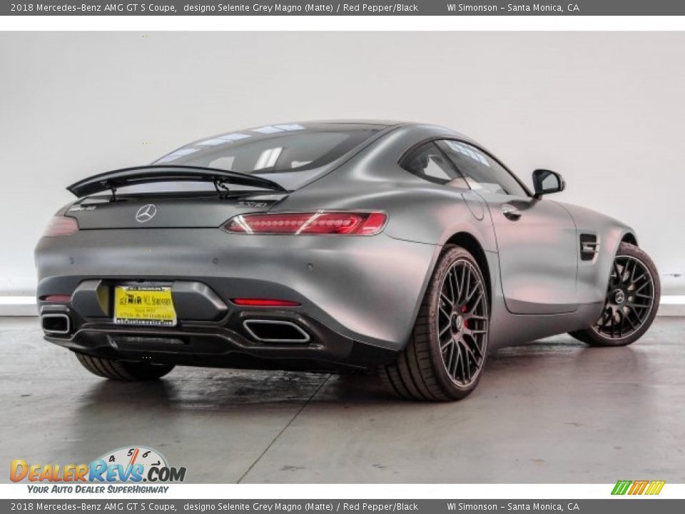 2018 Mercedes-Benz AMG GT S Coupe designo Selenite Grey Magno (Matte) / Red Pepper/Black Photo #16