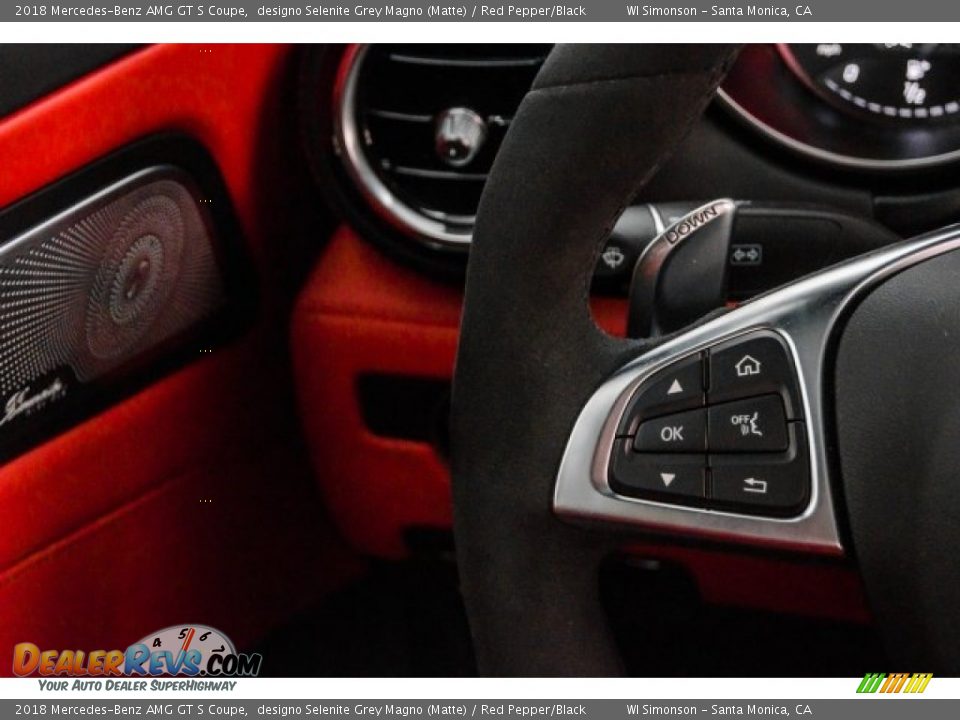 2018 Mercedes-Benz AMG GT S Coupe designo Selenite Grey Magno (Matte) / Red Pepper/Black Photo #22