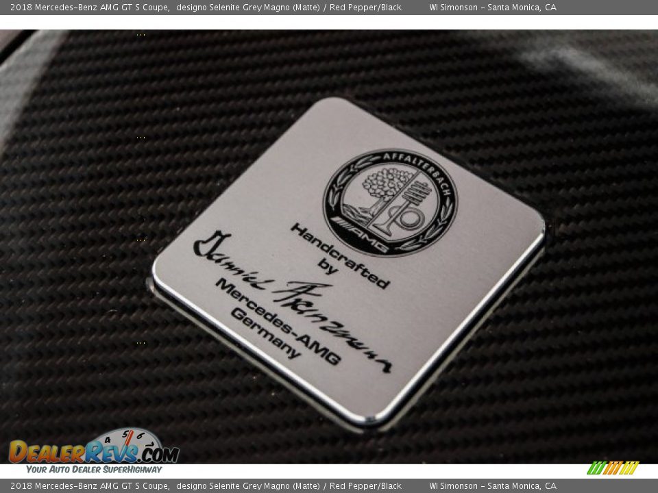 2018 Mercedes-Benz AMG GT S Coupe designo Selenite Grey Magno (Matte) / Red Pepper/Black Photo #33