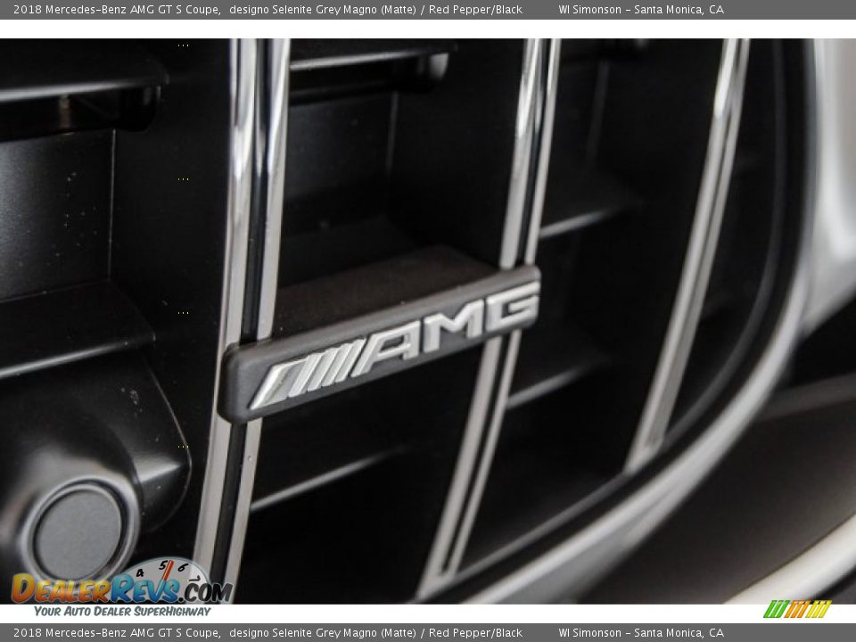 2018 Mercedes-Benz AMG GT S Coupe designo Selenite Grey Magno (Matte) / Red Pepper/Black Photo #36