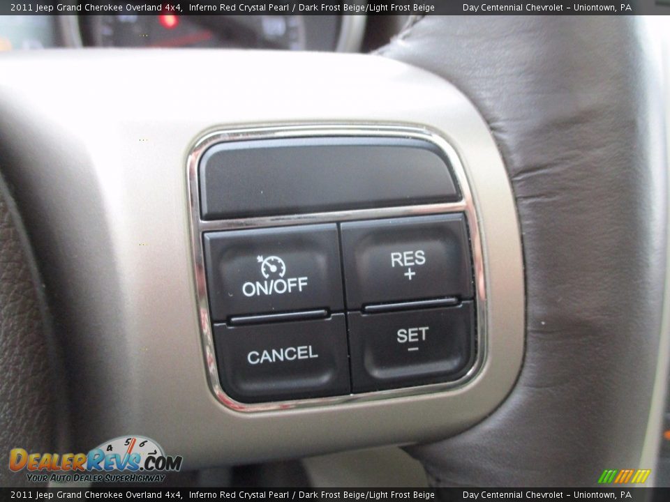 2011 Jeep Grand Cherokee Overland 4x4 Inferno Red Crystal Pearl / Dark Frost Beige/Light Frost Beige Photo #10