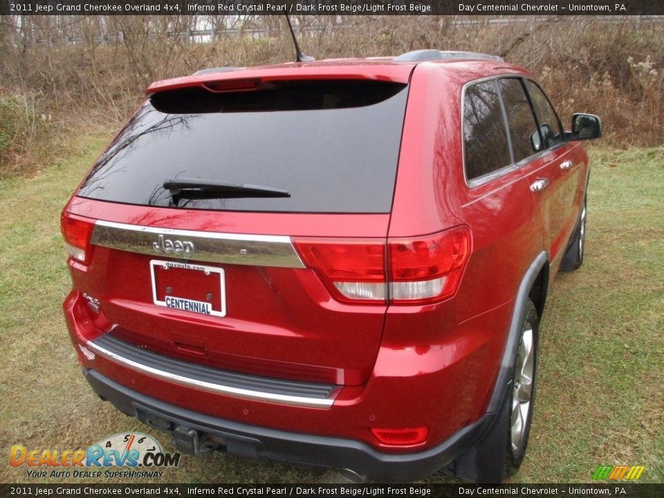 2011 Jeep Grand Cherokee Overland 4x4 Inferno Red Crystal Pearl / Dark Frost Beige/Light Frost Beige Photo #12