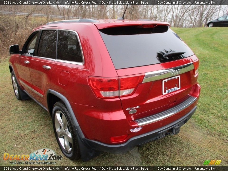 2011 Jeep Grand Cherokee Overland 4x4 Inferno Red Crystal Pearl / Dark Frost Beige/Light Frost Beige Photo #13