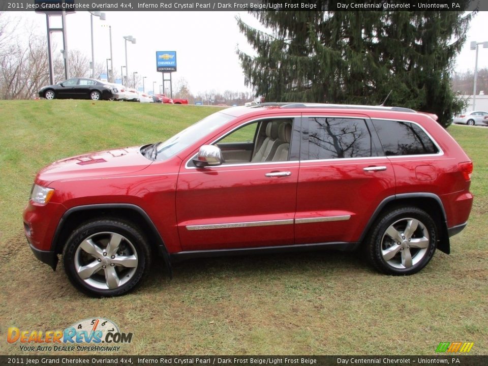 2011 Jeep Grand Cherokee Overland 4x4 Inferno Red Crystal Pearl / Dark Frost Beige/Light Frost Beige Photo #19