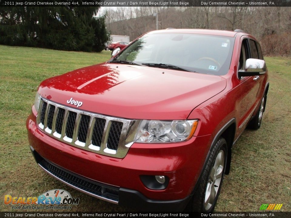 2011 Jeep Grand Cherokee Overland 4x4 Inferno Red Crystal Pearl / Dark Frost Beige/Light Frost Beige Photo #21