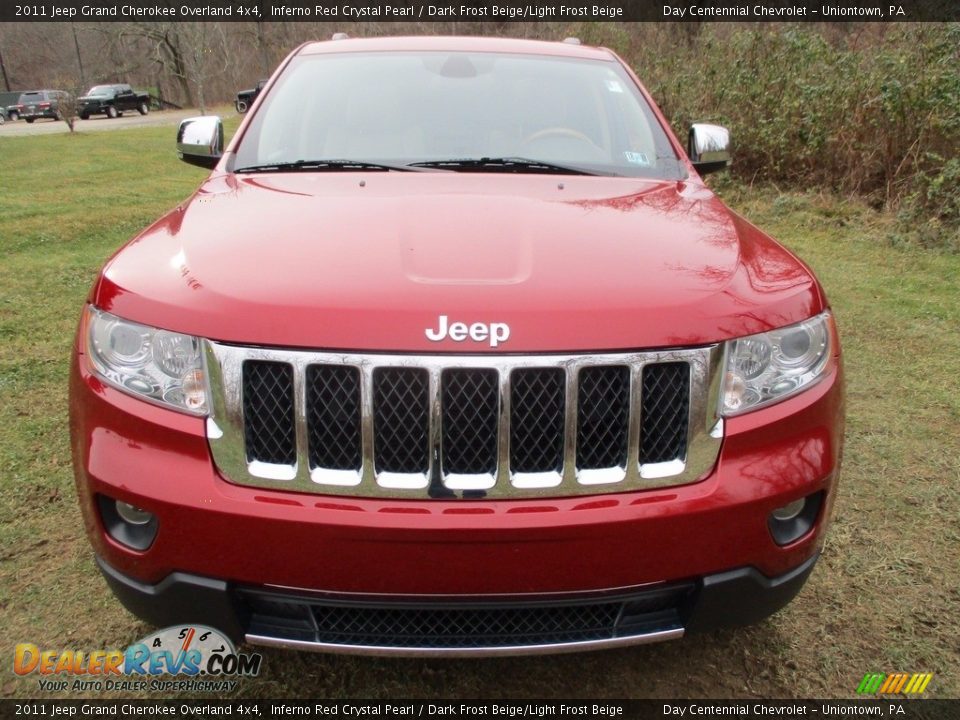 2011 Jeep Grand Cherokee Overland 4x4 Inferno Red Crystal Pearl / Dark Frost Beige/Light Frost Beige Photo #22