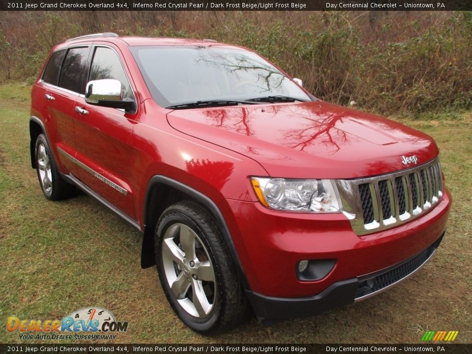 2011 Jeep Grand Cherokee Overland 4x4 Inferno Red Crystal Pearl / Dark Frost Beige/Light Frost Beige Photo #23