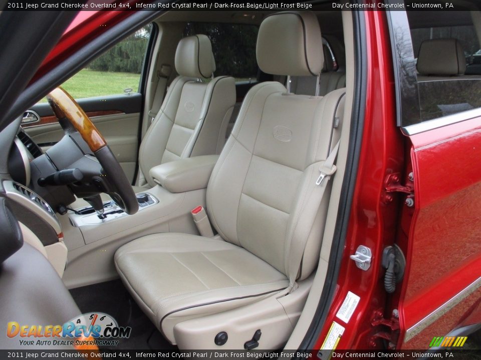2011 Jeep Grand Cherokee Overland 4x4 Inferno Red Crystal Pearl / Dark Frost Beige/Light Frost Beige Photo #29