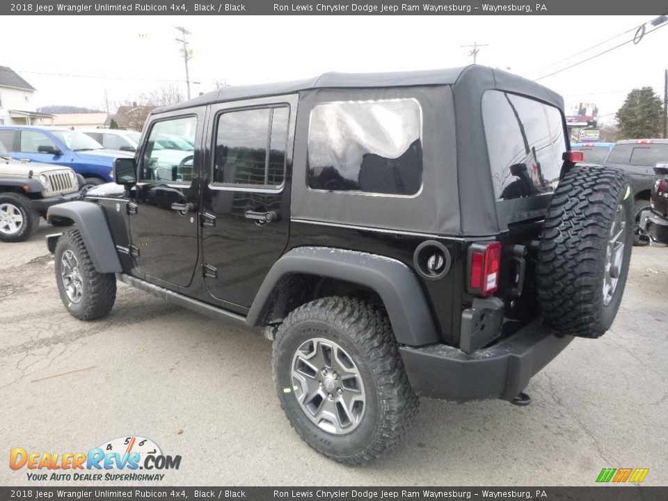 2018 Jeep Wrangler Unlimited Rubicon 4x4 Black / Black Photo #3