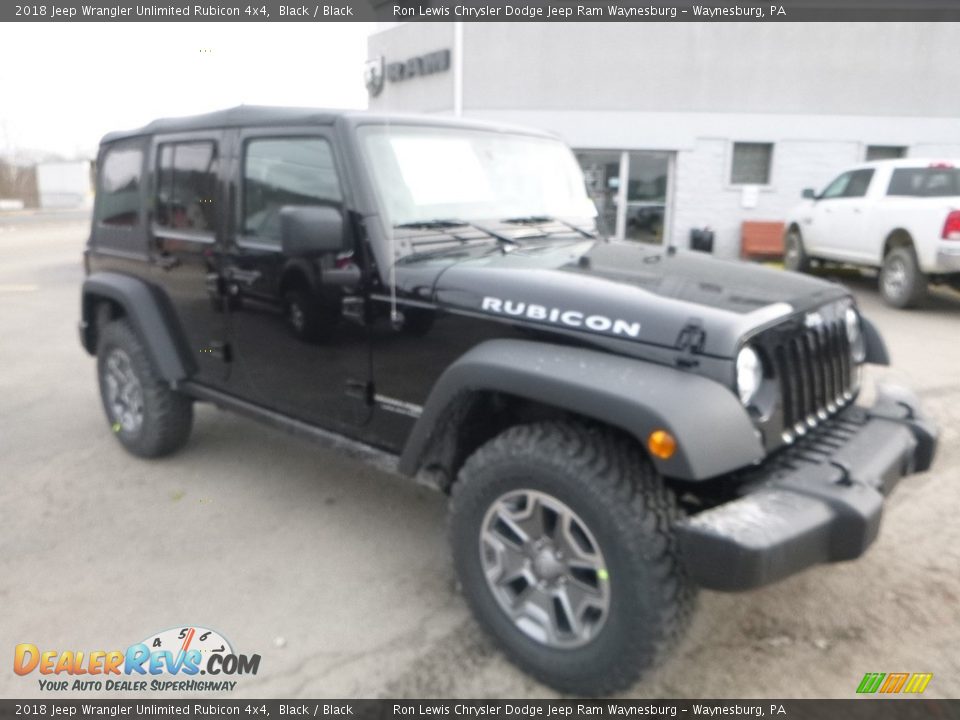 2018 Jeep Wrangler Unlimited Rubicon 4x4 Black / Black Photo #7