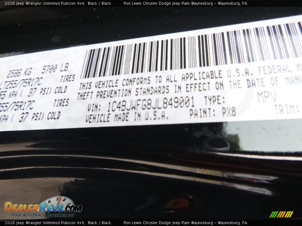 2018 Jeep Wrangler Unlimited Rubicon 4x4 Black / Black Photo #14