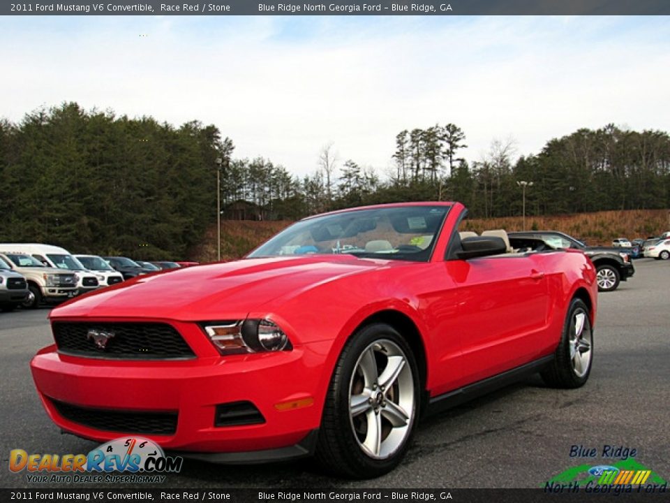 2011 Ford Mustang V6 Convertible Race Red / Stone Photo #1