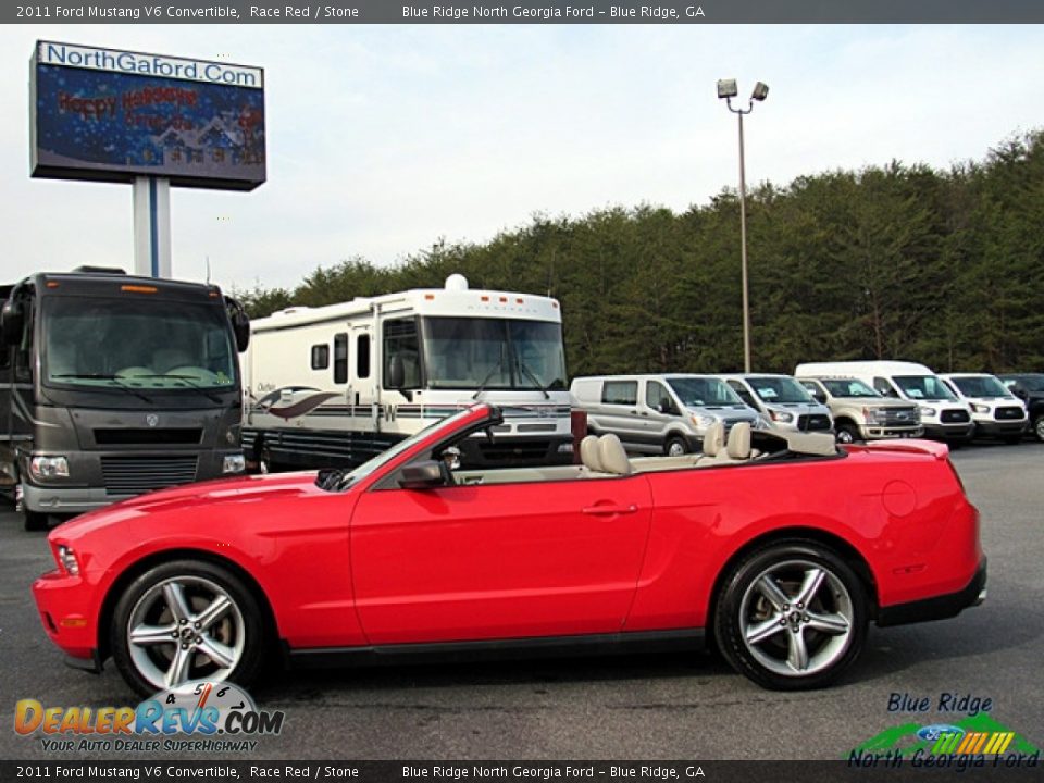 2011 Ford Mustang V6 Convertible Race Red / Stone Photo #2