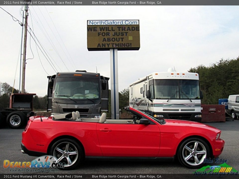 2011 Ford Mustang V6 Convertible Race Red / Stone Photo #6