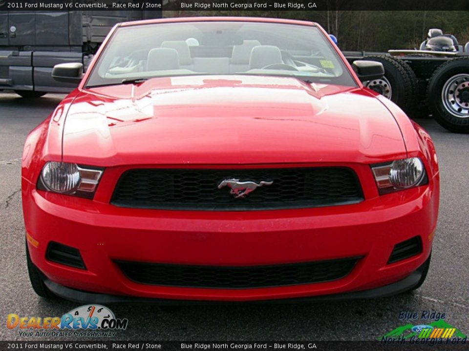 2011 Ford Mustang V6 Convertible Race Red / Stone Photo #8