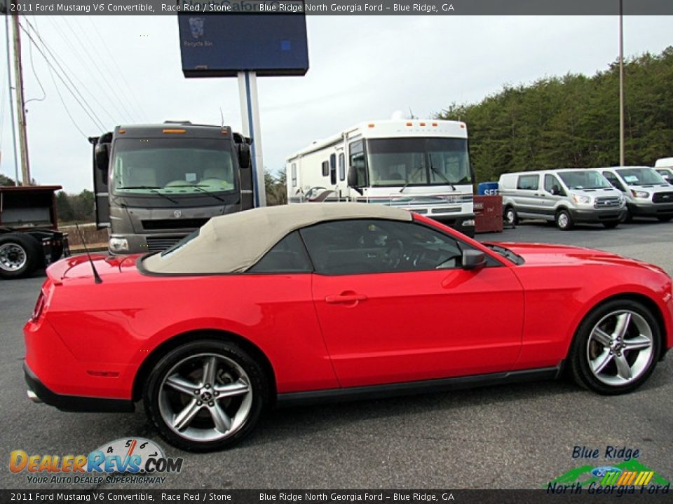 2011 Ford Mustang V6 Convertible Race Red / Stone Photo #9