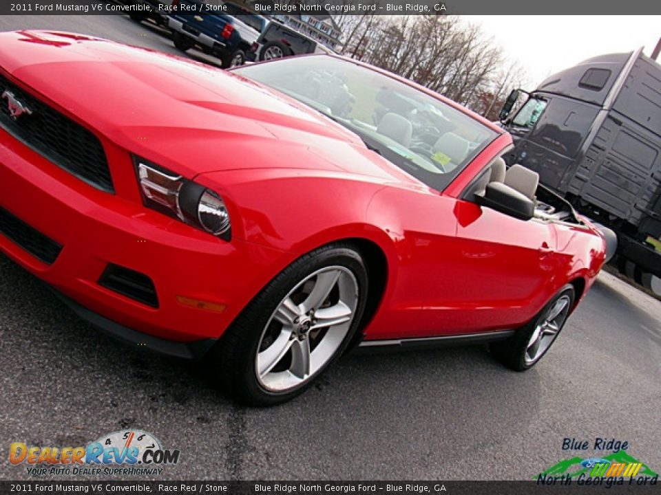 2011 Ford Mustang V6 Convertible Race Red / Stone Photo #23