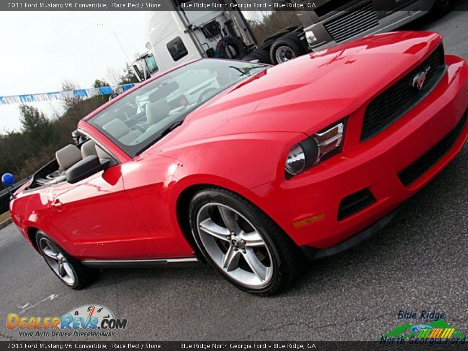 2011 Ford Mustang V6 Convertible Race Red / Stone Photo #24