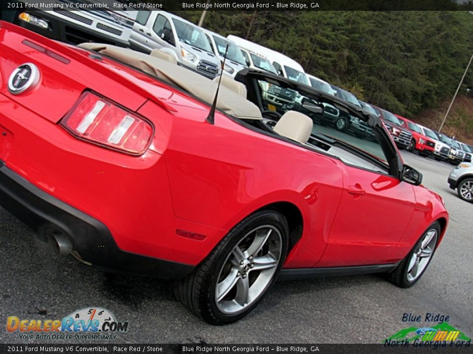 2011 Ford Mustang V6 Convertible Race Red / Stone Photo #25