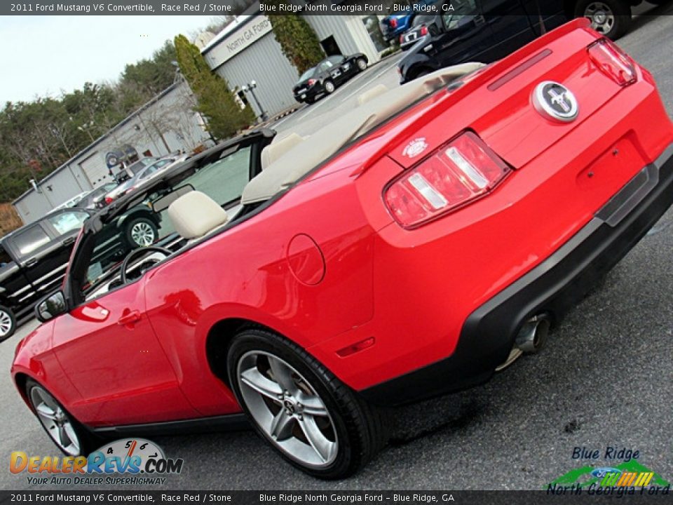 2011 Ford Mustang V6 Convertible Race Red / Stone Photo #26
