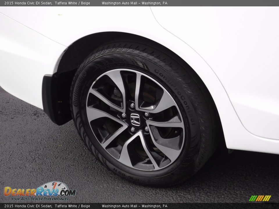 2015 Honda Civic EX Sedan Taffeta White / Beige Photo #3