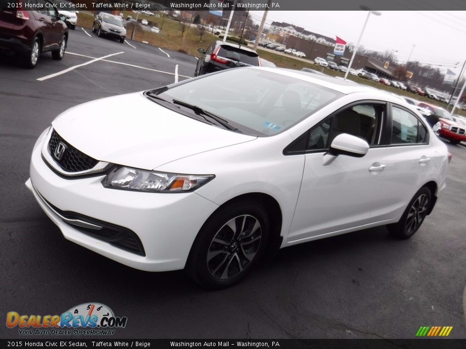 2015 Honda Civic EX Sedan Taffeta White / Beige Photo #6