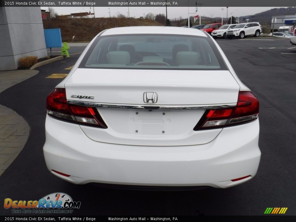 2015 Honda Civic EX Sedan Taffeta White / Beige Photo #9