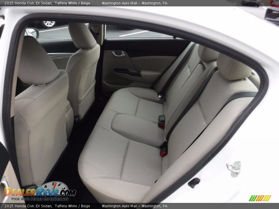 2015 Honda Civic EX Sedan Taffeta White / Beige Photo #23
