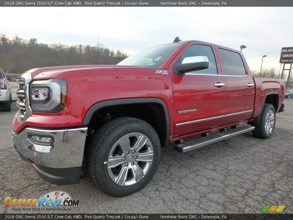 2018 GMC Sierra 1500 SLT Crew Cab 4WD Red Quartz Tintcoat / Cocoa/­Dune Photo #1