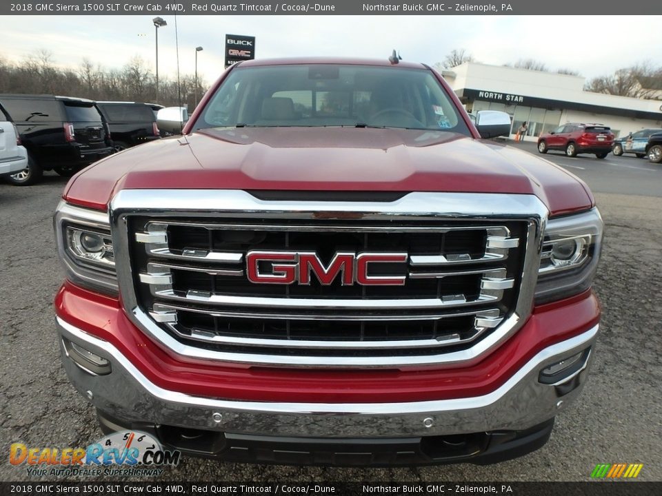 2018 GMC Sierra 1500 SLT Crew Cab 4WD Red Quartz Tintcoat / Cocoa/­Dune Photo #2