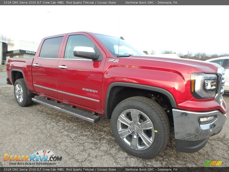 2018 GMC Sierra 1500 SLT Crew Cab 4WD Red Quartz Tintcoat / Cocoa/­Dune Photo #3