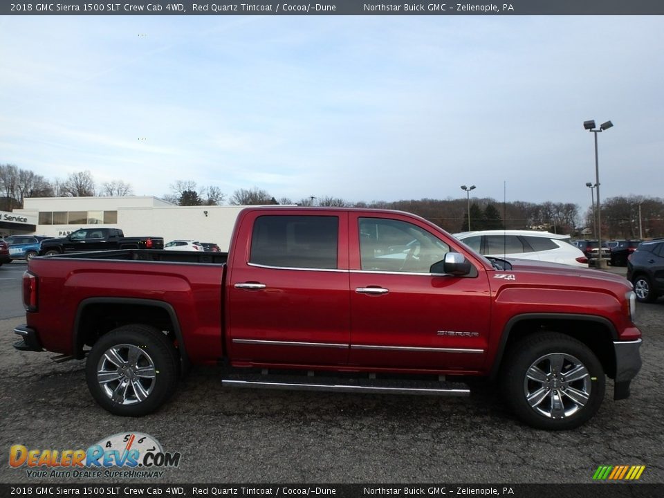 2018 GMC Sierra 1500 SLT Crew Cab 4WD Red Quartz Tintcoat / Cocoa/­Dune Photo #4