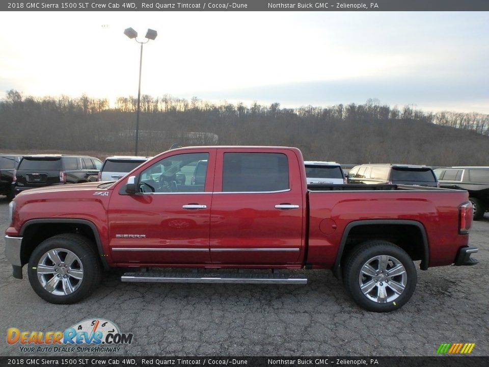 2018 GMC Sierra 1500 SLT Crew Cab 4WD Red Quartz Tintcoat / Cocoa/­Dune Photo #8