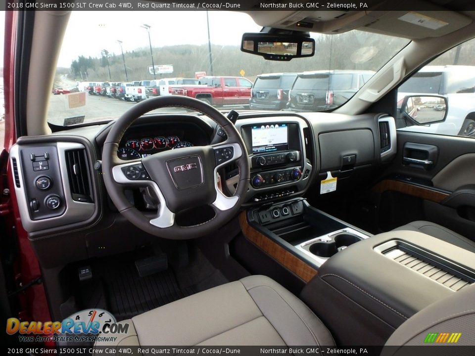 2018 GMC Sierra 1500 SLT Crew Cab 4WD Red Quartz Tintcoat / Cocoa/­Dune Photo #12