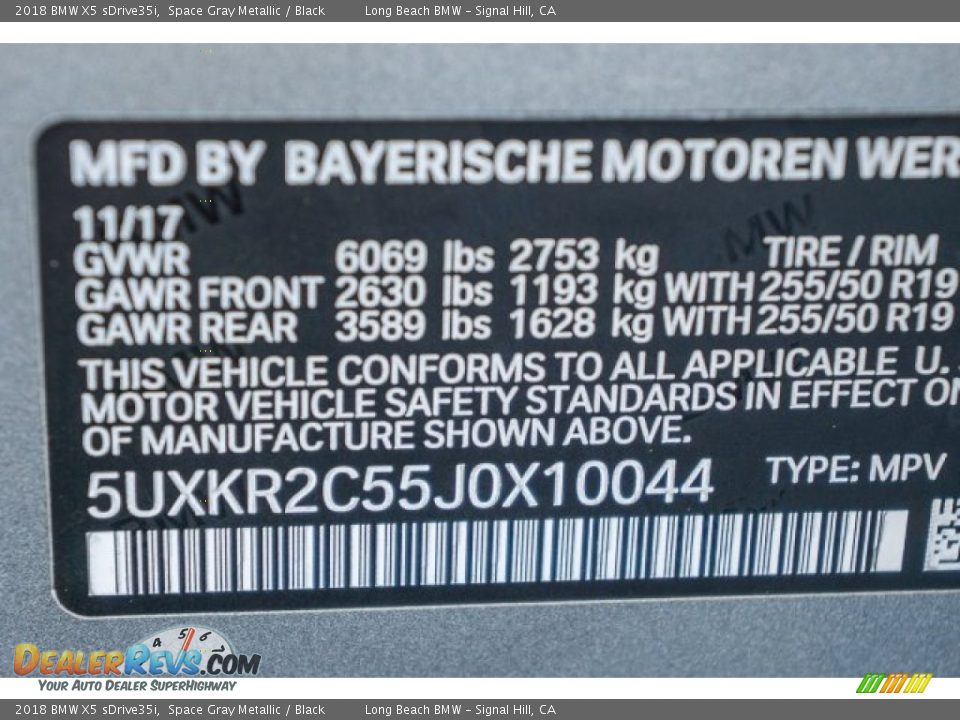 2018 BMW X5 sDrive35i Space Gray Metallic / Black Photo #11