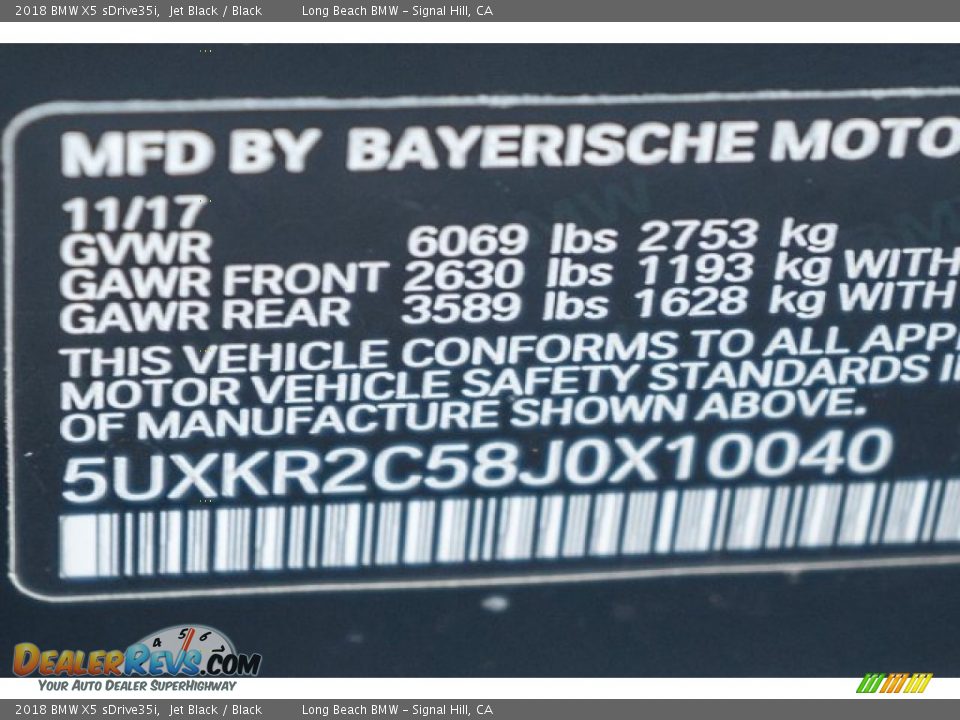 2018 BMW X5 sDrive35i Jet Black / Black Photo #11