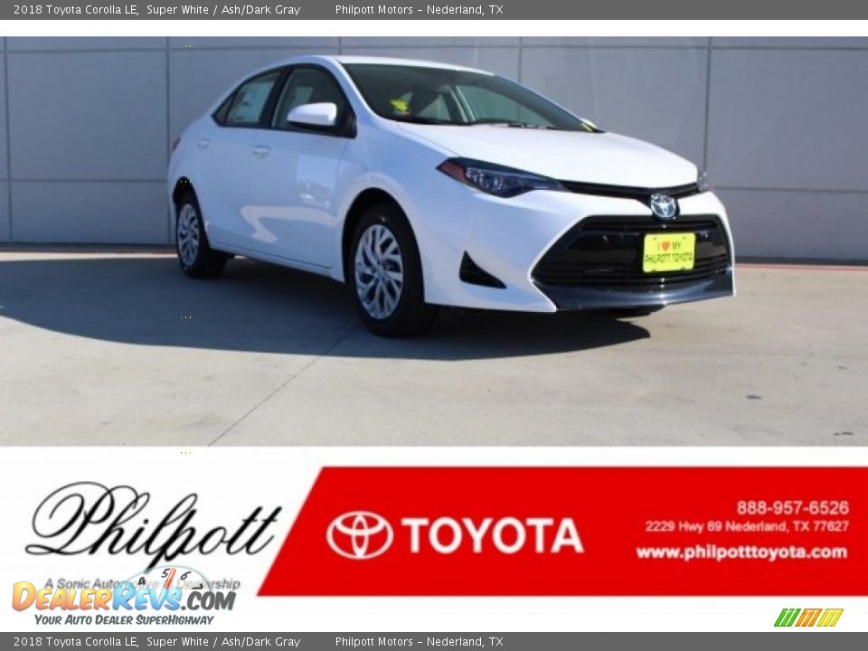 2018 Toyota Corolla LE Super White / Ash/Dark Gray Photo #1