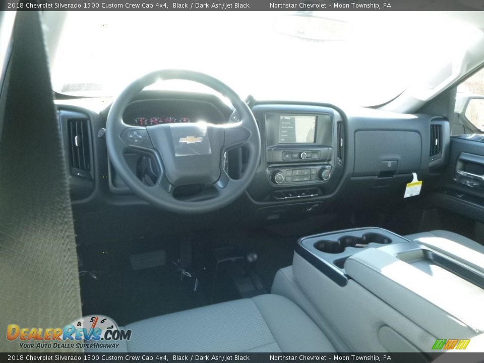 2018 Chevrolet Silverado 1500 Custom Crew Cab 4x4 Black / Dark Ash/Jet Black Photo #14