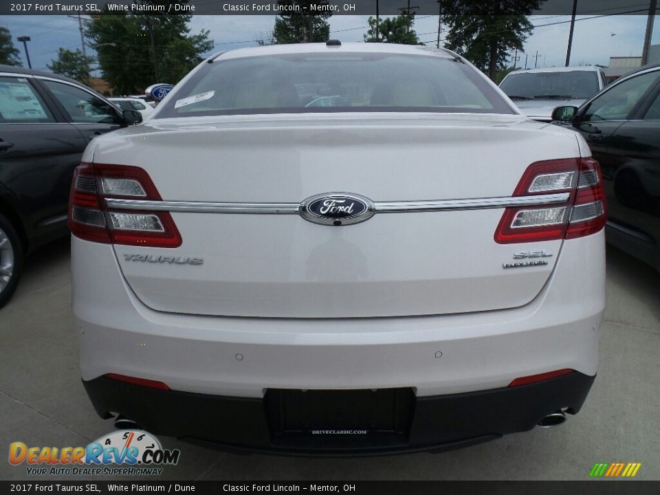 2017 Ford Taurus SEL White Platinum / Dune Photo #3