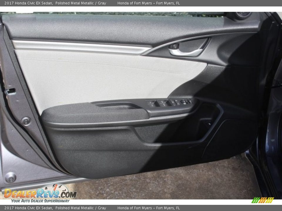 2017 Honda Civic EX Sedan Polished Metal Metallic / Gray Photo #8
