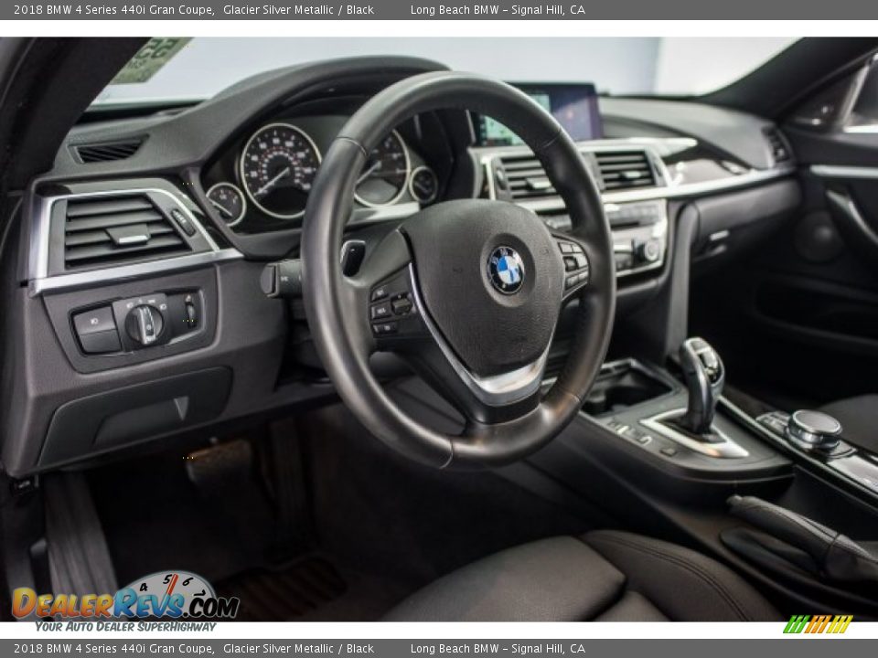 2018 BMW 4 Series 440i Gran Coupe Glacier Silver Metallic / Black Photo #15