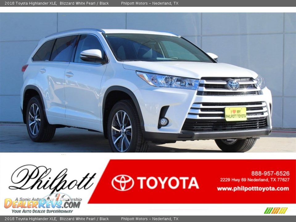 2018 Toyota Highlander XLE Blizzard White Pearl / Black Photo #1