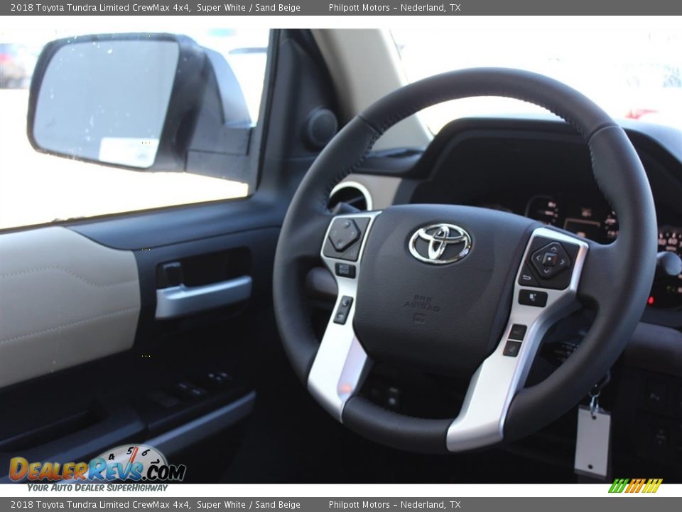 2018 Toyota Tundra Limited CrewMax 4x4 Super White / Sand Beige Photo #30