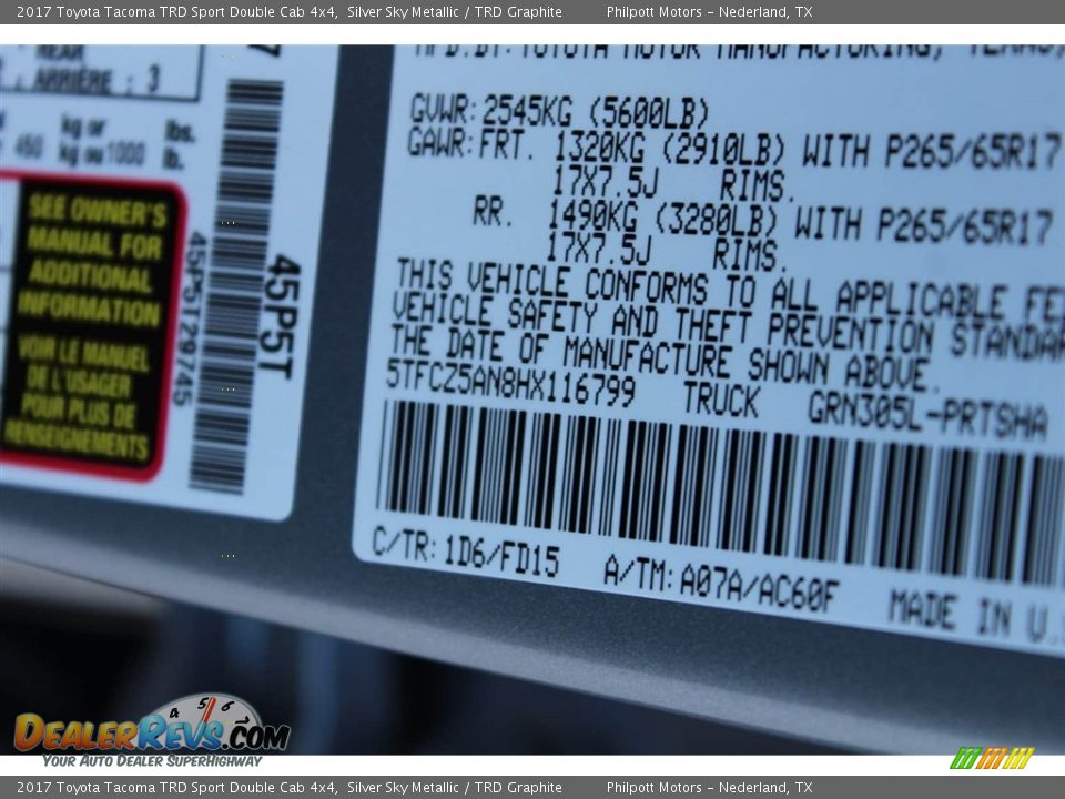 2017 Toyota Tacoma TRD Sport Double Cab 4x4 Silver Sky Metallic / TRD Graphite Photo #32