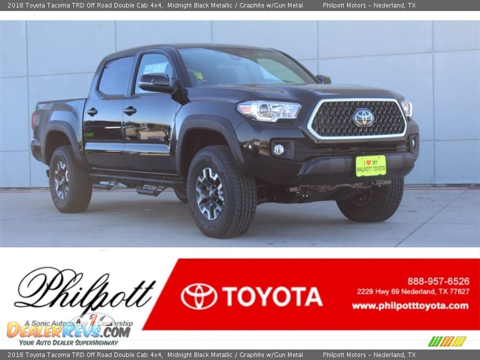 2018 Toyota Tacoma TRD Off Road Double Cab 4x4 Midnight Black Metallic / Graphite w/Gun Metal Photo #1