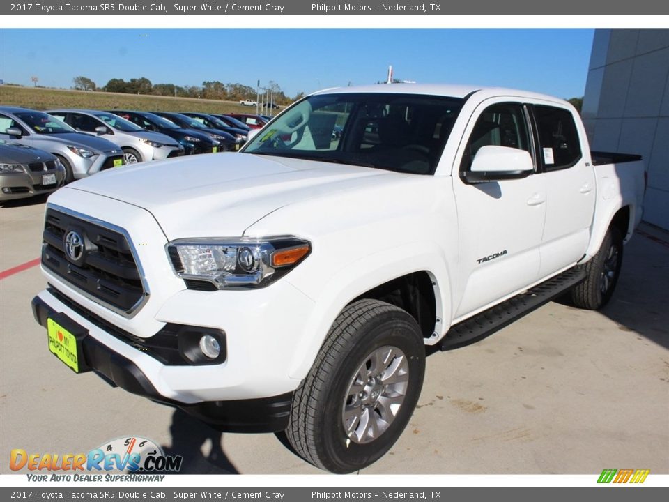 2017 Toyota Tacoma SR5 Double Cab Super White / Cement Gray Photo #3