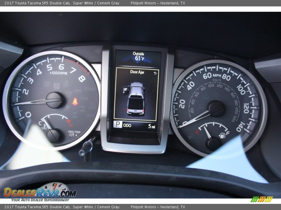 2017 Toyota Tacoma SR5 Double Cab Super White / Cement Gray Photo #28