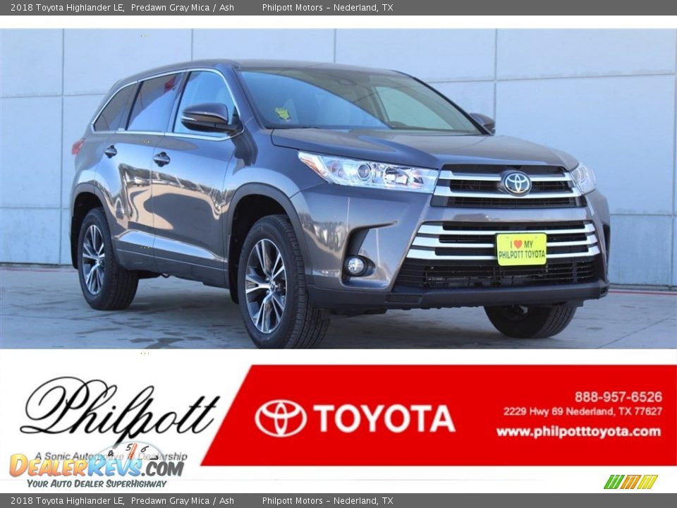 2018 Toyota Highlander LE Predawn Gray Mica / Ash Photo #1