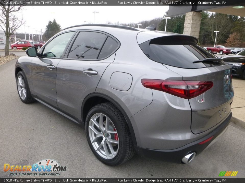 2018 Alfa Romeo Stelvio Ti AWD Stromboli Gray Metallic / Black/Red Photo #4